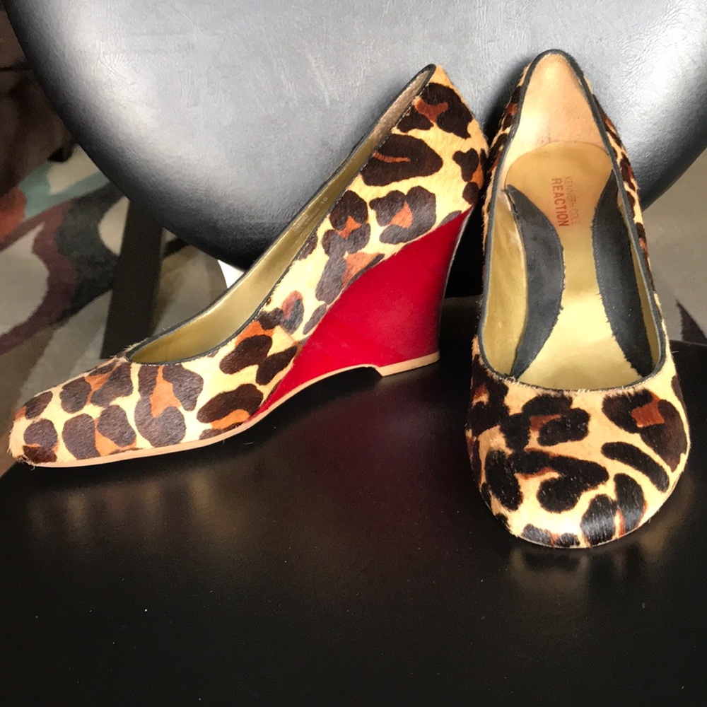 Kenneth Cole Leopard Print Wedges